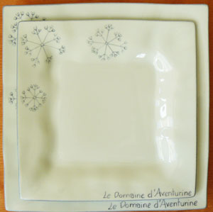 Assiette carrée en porcelaine de Limoges personnalisée