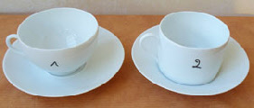 Cadeaux porcelaine personnalisés, tasses à thé