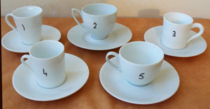 Porcelaine blanche à décorer à la main, ensemble de tasses à café